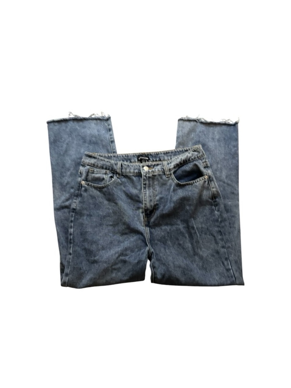 PrettyLittleThing Mid-Rise Straight Leg Jeans in Washed Blue - Picture 4 of 6